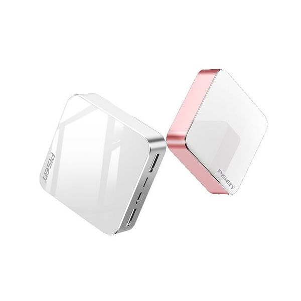  Sạc dự phòng PISEN Mini Mirror 10000mAh (2xUSB FlashShip 2A, Type-C/ Micro/ Lightning, LED) - TP-D24LS PINK 