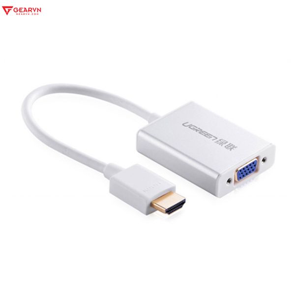  Phụ kiện Ugreen HDMI to VGA+3.5MM Audio+Mirco USB converter-Aluminum case-MM102-40212 