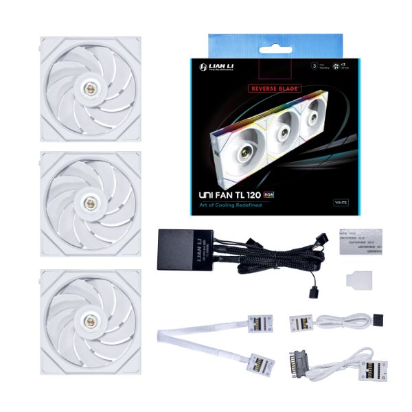 Quạt Máy Tính Lian Li TL120 LCD Triple pack White Reverse - 12RTLLCD3W (Màn hình LCD/Led vô cực/Đảo chiều)