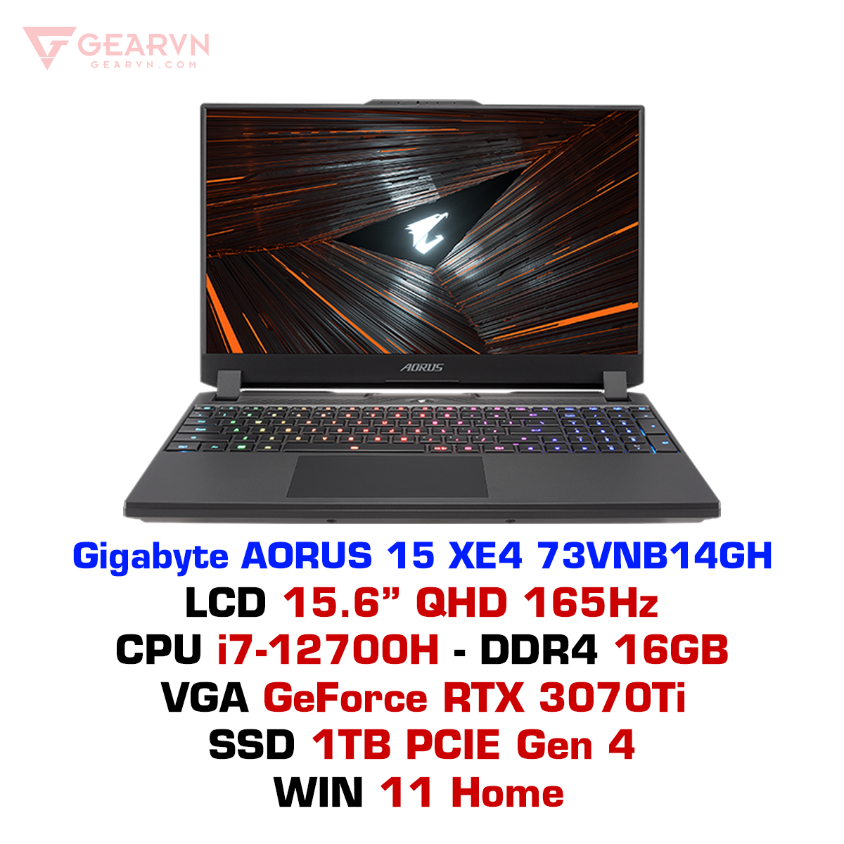Laptop Gaming Gigabyte Aorus 15 Xe4 73Vnb14Gh