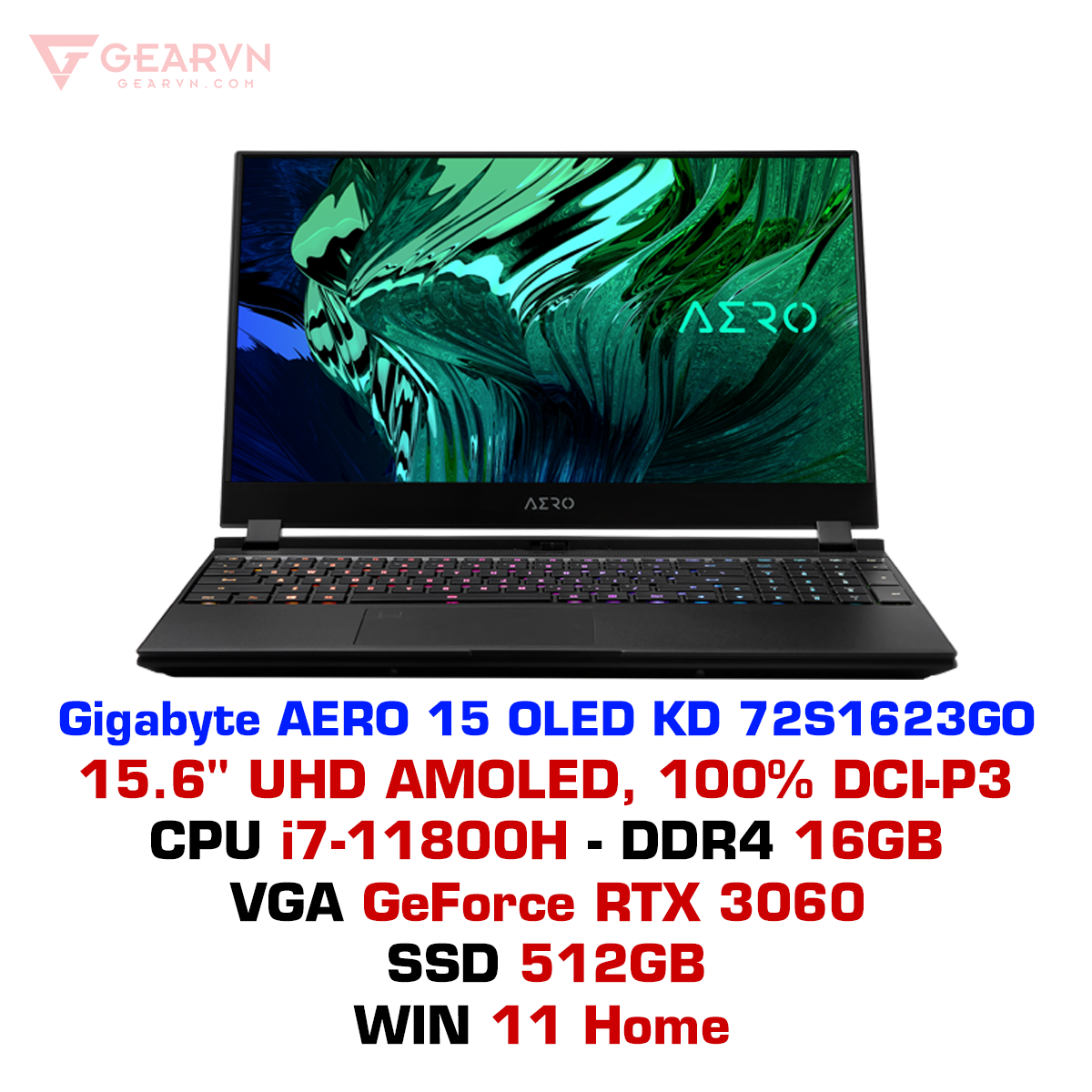 Laptop Gigabyte AERO 15 OLED KD 72S1623GO