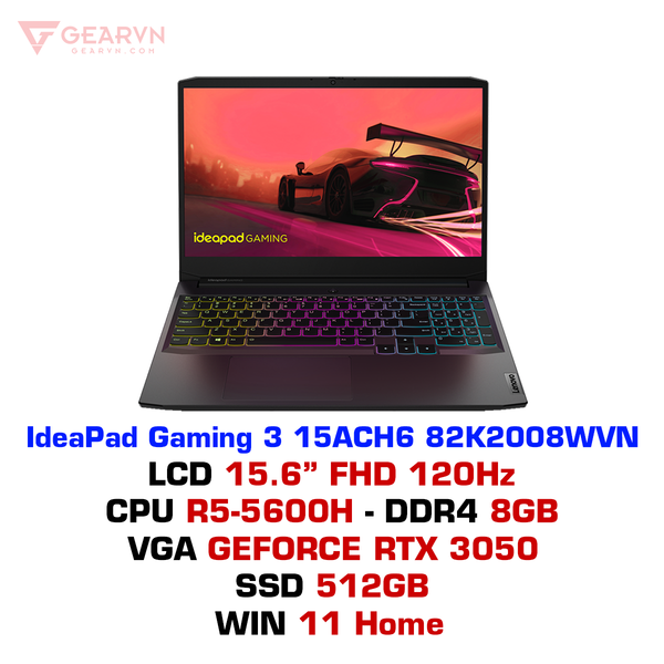  Laptop Lenovo IdeaPad Gaming 3 15ACH6 82K2008WVN 