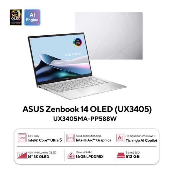  Laptop ASUS Zenbook 14 OLED UX3405MA PP588W 