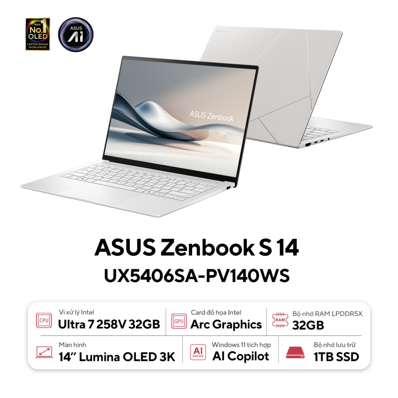 Laptop ASUS Zenbook S 14 OLED UX5406SA PV140WS
