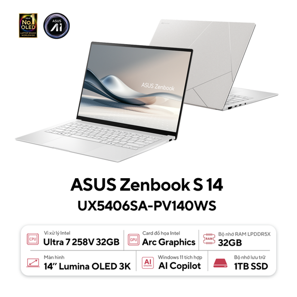 Laptop ASUS Zenbook S 14 OLED UX5406SA PV140WS
