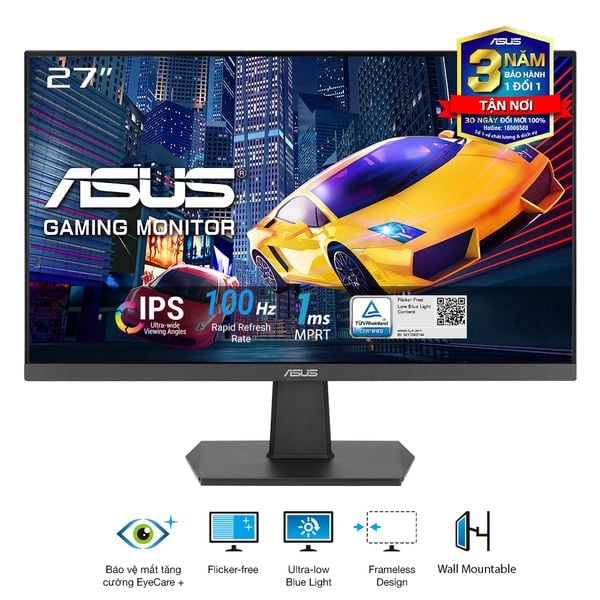  Màn hình ASUS VA27EHF 27" IPS 100Hz viền mỏng 