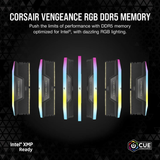  Ram Corsair Vengeance RGB 96GB (2x48GB) 5600 DDR5 Black (CMH96GX5M2B5600C40) 
