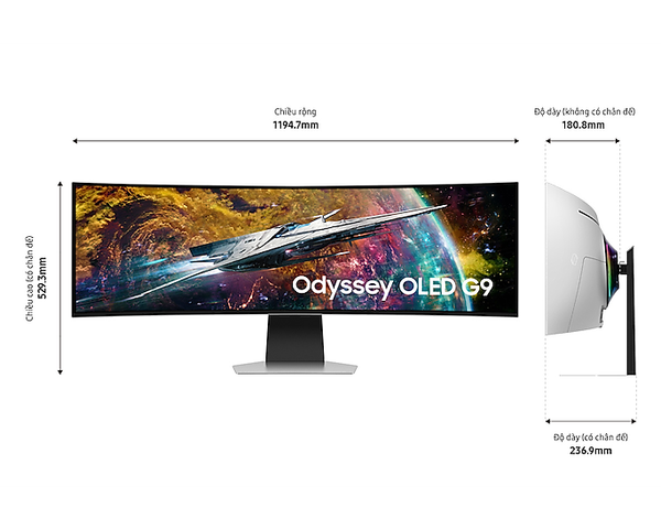 Màn hình cong Samsung Odyssey G9 LS49CG954SE 49" OLED 2K 240Hz 