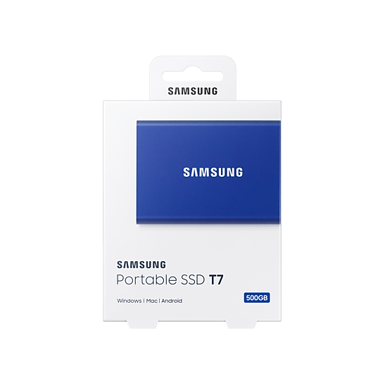 Ổ Cứng Di Dộng Ssd Samsung T7 Portable 500Gb, 2.5 Inch, Usb Typec 3.2, Xanh (Mu - Pc500H/Ww)