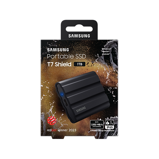 Ổ Cứng Di Dộng Ssd Samsung T7 Portable Shield 1Tb, 2.5 Inch, Usb Typec 3.2, Đen (Mu - Pe1T0S/Ww)