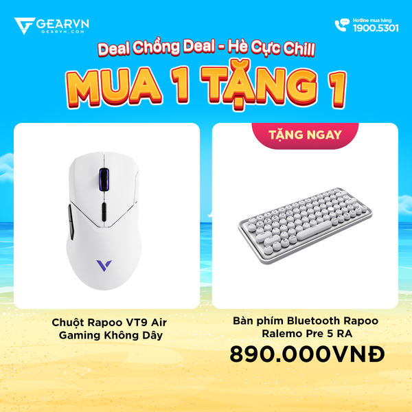  Chuột Rapoo VT9 Air Gaming Không Dây Trắng Tím 