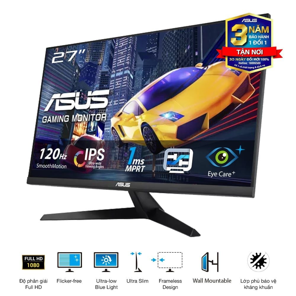 GEARVN - Màn hình ASUS VY279HGR 27“ IPS 120Hz viền mỏng