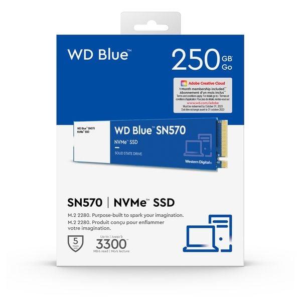 Ổ Cứng SSD WD Blue SN570 250GB M.2 NVMe PCIe Gen3 (WDS250G3B0C)