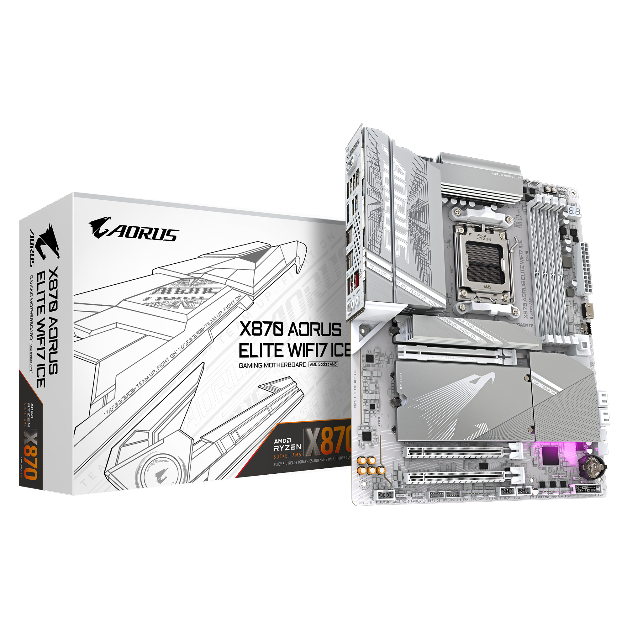 Bo mạch chủ GIGABYTE X870 AORUS ELITE WIFI7 ICE (DDR5)