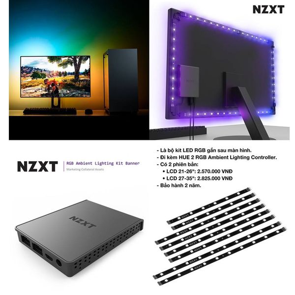  NZXT Ambient Lighting Kit Banner - LCD 27-35" 