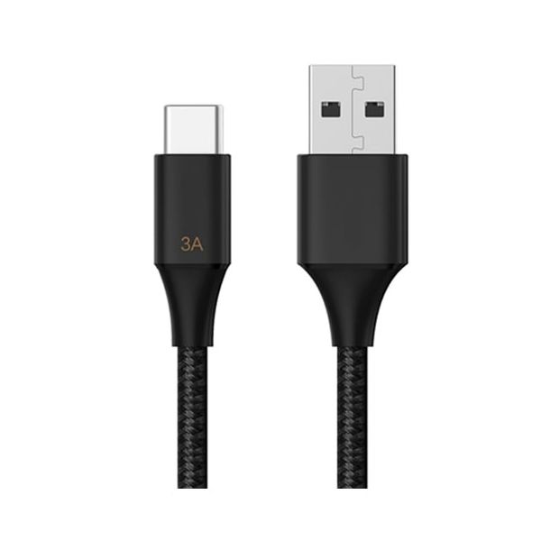  Cáp PISEN Quick Type-C 3A (USB Type-C) braided 1000mm - TC10-1000 BLACK 