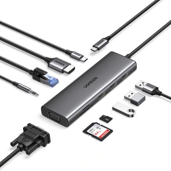 Cổng chuyển đổi USB C Ugreen 10 in 1 CM498 15601