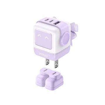 Sạc Nhanh Ugreen Robot Cd361 35314 Cổng Usb - C Và Usb - A Gan 65W (Tím)