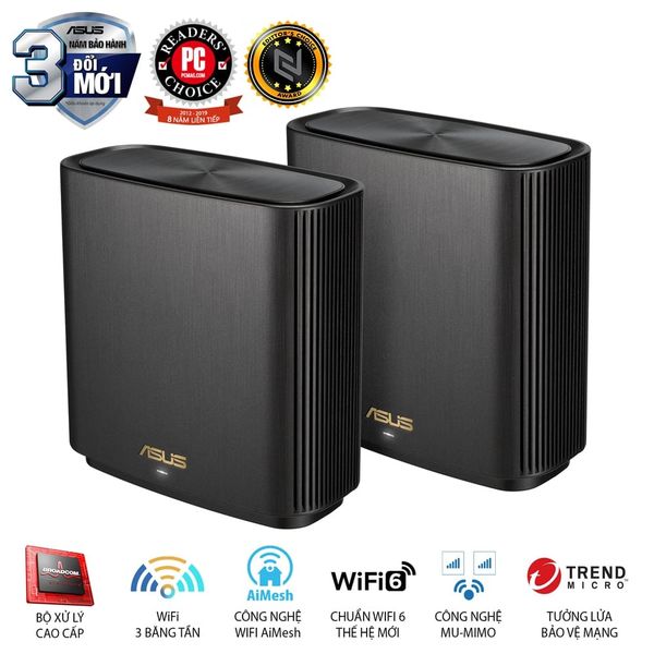  Thiết bị định tuyến mạng không dây Asus XT8 (B-2-PK) Black 