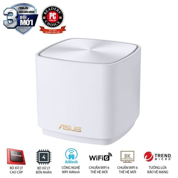  Bộ định tuyến MESH Asus ZenWiFi AX Mini XD4 (W-3-PK) chuẩn AX1800 