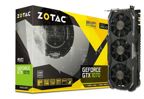  ZOTAC GTX 1070 AMP Extreme 8G GDDR5 - 3 Fan 