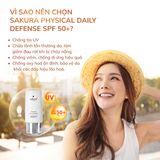  Nhũ tương chống nắng vật lý Sakura Physical Daily Defense SPF 50+ 60g/Tuýp 