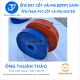  ỐNG BẠT CỐT DÙ  PHI 76mm(80mm) XANH DƯƠNG  - ỐNG BẠT NƯỚC - ỐNG THUẬN THẢO 