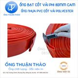  ỐNG BẠT CỐT DÙ PHI 76 (80)mm VÀNG CAM - ỐNG BẠT BƠM BÙN CÁT - ỐNG THUẬN THẢO 