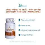  Viên uống đông trùng hạ thảo Cordyceps + Shitake + Ashwaganda tăng cường sinh lý nhập khẩu chính hãng, của felix, mỹ, hộp 30 viên 
