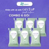  Khăn ướt vệ sinh phụ nữ Orchy Fresh & Clean, Combo 6 gói 