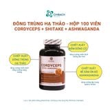  Viên uống đông trùng hạ thảo Cordyceps + Shitake + Ashwaganda tăng cường sinh lý nhập khẩu chính hãng, của felix, mỹ, hộp 100 viên 