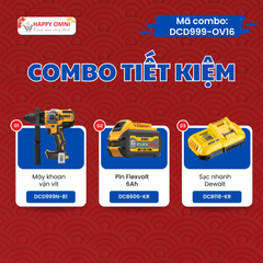 Combo DCD999-OV16 - 1 máy (DCD999N-B1) , 1 Pin Flexvolt 6Ah (DCB606), 1 sạc 8Ah (DCB118)