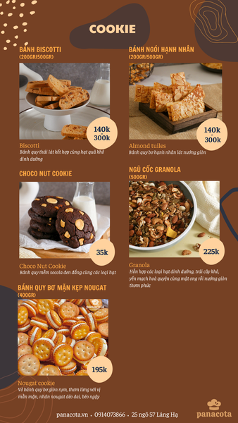 Menu bánh tươi mỗi ngày