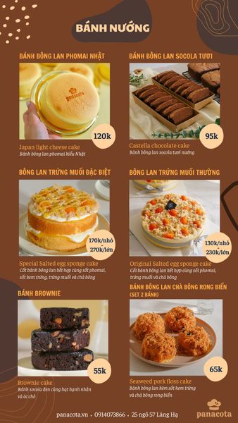 Menu bánh tươi mỗi ngày