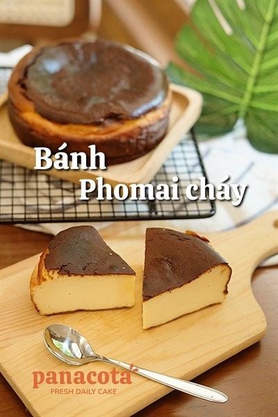 BURNT CHEESE CAKE - PHOMAI CHÁY NGUYÊN CHIẾC 14cm