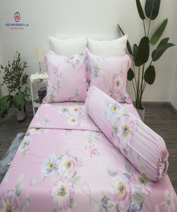  Bộ tencel lụa mẫu đơn hồng 