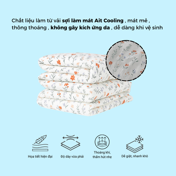  Chăn Lạnh ICOOL hoa nhí - Mát lạnh mùa hè - NGỌC HẠNH ICOOL 