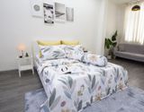  BỘ COTTON CM TRẮNG LÁ CỎ 