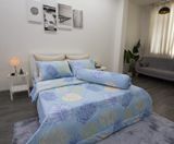  BỘ CHĂN GA COTTON CM LÁ CỌ XANH BIỂN- CHĂN GA COTTON NGỌC HẠNH 