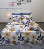  BỘ COTTON CM TRẮNG HOA KEM 