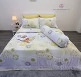  Bộ Drap Giường Tencel lụa 80s Bông Cúc Vàng - Drap Tencel Cao Cấp Ngọc Hạnh 