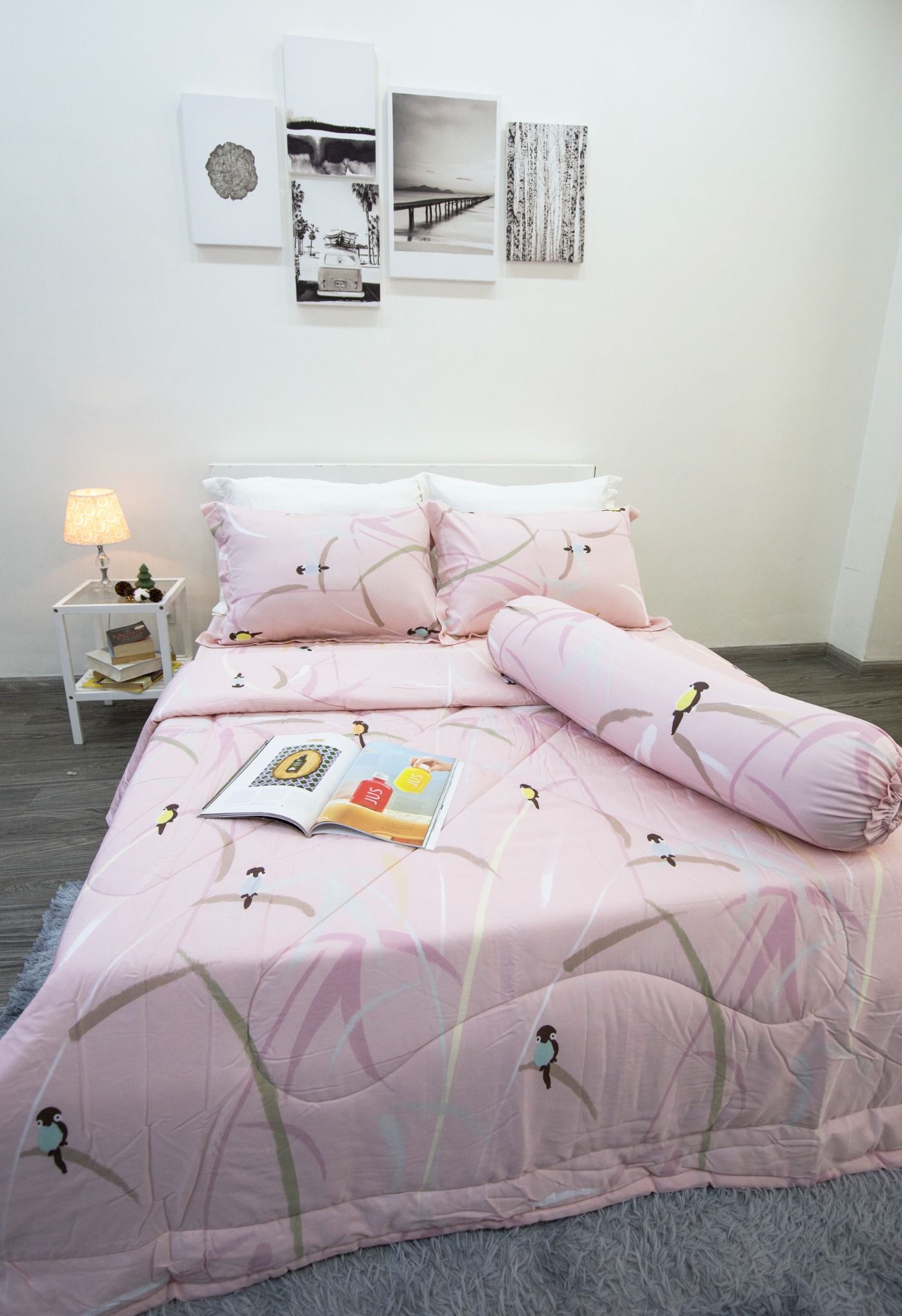  Bộ Drap Giường Tencel Lụa Yến Hồng - Drap giường Tencel cao cấp Ngọc Hạnh 