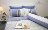  Bộ Drap Giường tencel lụa 80s Kẻ Sọc Xám Xanh 