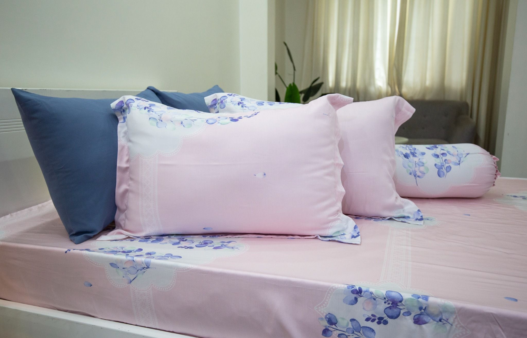  Bộ Drap Giường Tencel Lụa Lavender Hồng - Drap Tencel cao cấp Ngọc Hạnh 