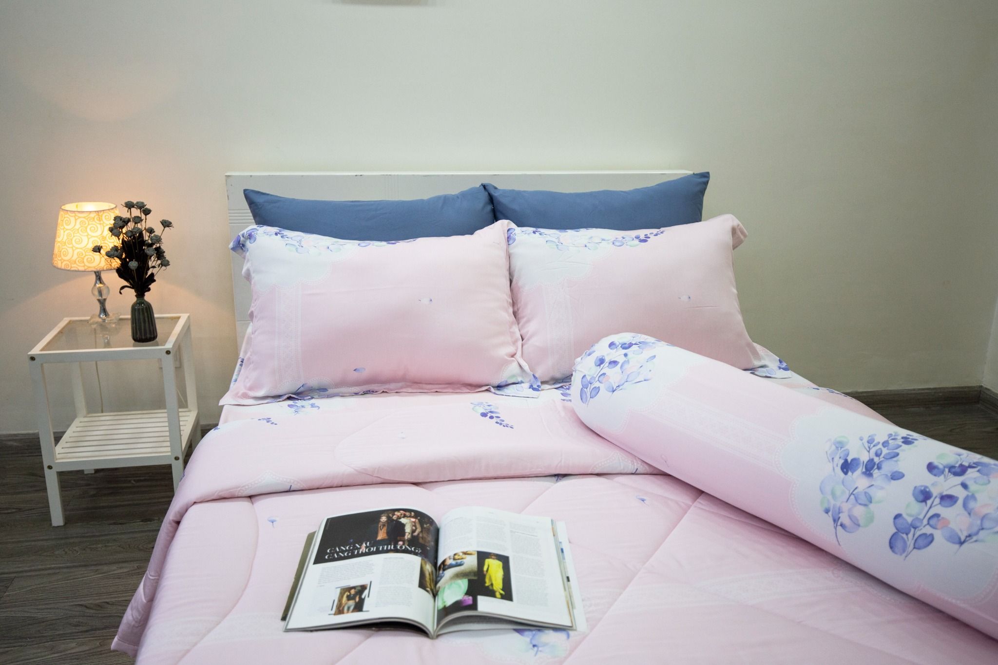  Bộ Drap Giường Tencel Lụa Lavender Hồng - Drap Tencel cao cấp Ngọc Hạnh 