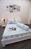  Bộ Drap giườngTencel Lụa Trái Tim Xanh Mint - Drap Tencel cao cấp Ngọc Hạnh Bedding 