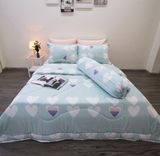  Bộ Drap giườngTencel Lụa Trái Tim Xanh Mint - Drap Tencel cao cấp Ngọc Hạnh Bedding 