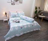  Bộ Drap giườngTencel Lụa Trái Tim Xanh Mint - Drap Tencel cao cấp Ngọc Hạnh Bedding 