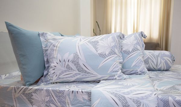 Bộ Drap Giường Tencel Lụa Hoa Trúc Xanh - Ngọc Hạnh Bedding