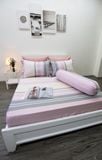  Bộ Drap Giường tencel lụa 80s Sọc Hồng - Drap Giường Ngọc Hạnh 